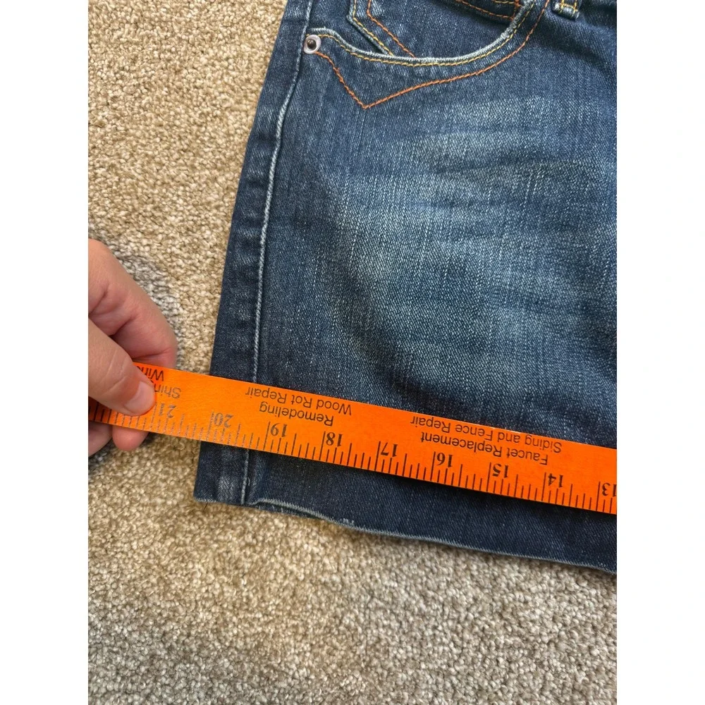SO Wear It Declare It Womens Denim Mini Skirt Dark Wash Low Rise 13 Y2K Indie